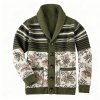 Men's Fashion Printed V-Neck Cardigan - New Knit Sweater