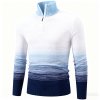 Half-Zip Turtleneck Men's Sweater - Long Sleeve Casual Knit