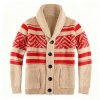 Men's New Fashion Printed Cardigan - V-Neck Knit Sweater